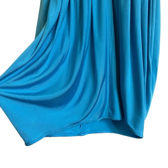 NWT BLACK HALO JILL WRAP STYLE RUCHED AQUA BLUE MINI DRESS SIZE LARGE - Picture 7 of 13